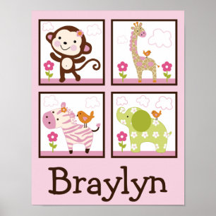 Jungle Jill /Girl Animaux Poster d'Art Personnalis