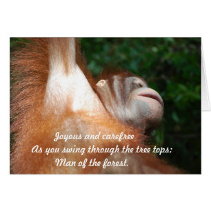 Jungle Joy - Orangutan Hommage Faune Haiku