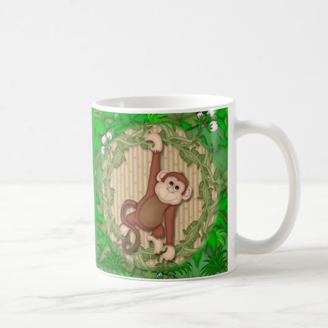 Jungle Monkey café Mug Cup Dame rose (Droite)