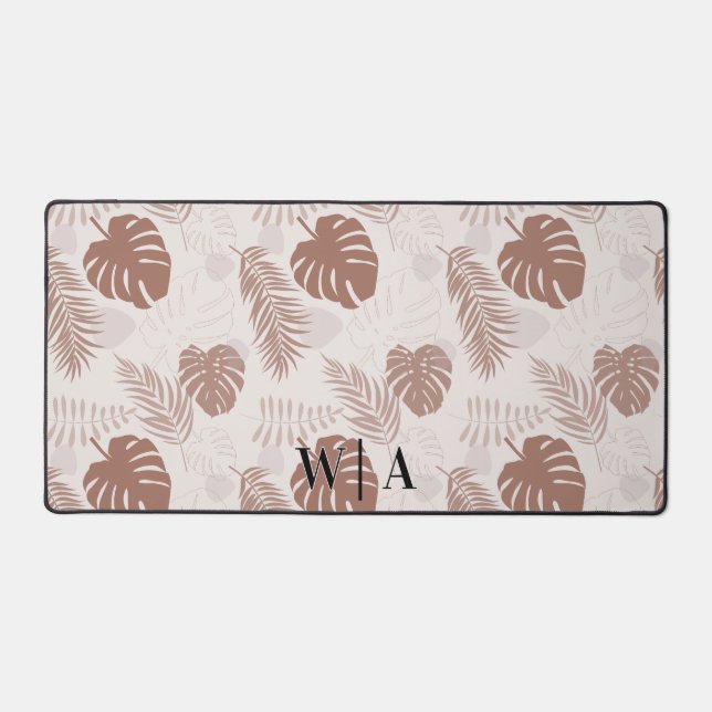 Jungle Monstera Mocha Mousse Beige Preppy Monogram (Recto)