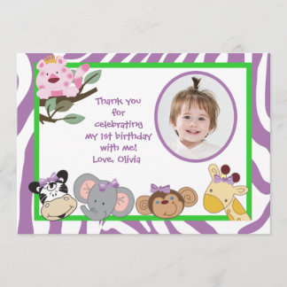 Jungle Party Animaux Plat merci note