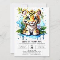 Jungle Rumble Tiger Boy Invitation Anniversaire