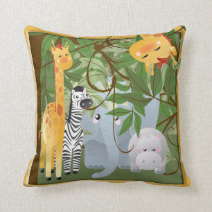 Jungle Safari Animals Kids Room Coussin