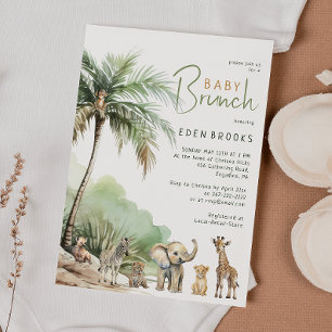 Jungle Safari Animaux Baby Brunch Invitation
