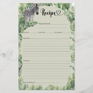 Jungle Safari Animaux Garçon Baby shower carte de