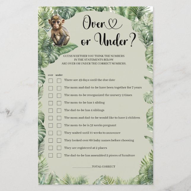 Jungle Safari Animaux La verdure au-dessus ou en-d (Devant)