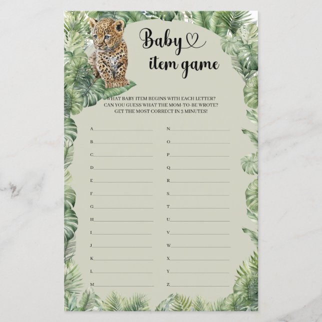 Jungle Safari Animaux Tropical Baby Jeu (Devant)