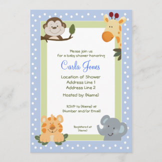 Jungle Safari Baby Shower Invitations 5 x 7 taille