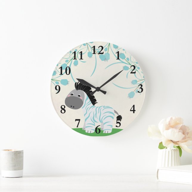 Jungle Safari bébé Zebra Nursery Horloge murale (Maison)