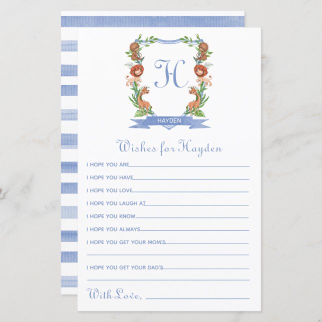 Jungle Safari Crest Wives for Baby (Devant / Derrière)