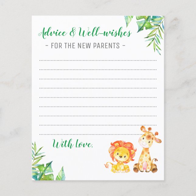 Jungle Safari Garçon Douche Nouveau Parents Consei (Devant)