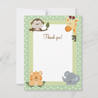 Jungle Safari Green Flat Merci cartes