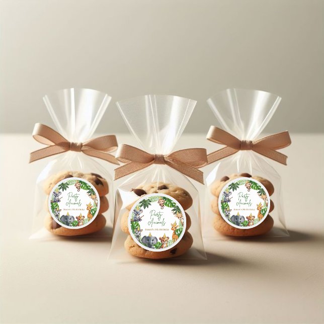 Jungle Safari Kids Birthday Party Stickers (Créateur téléchargé)