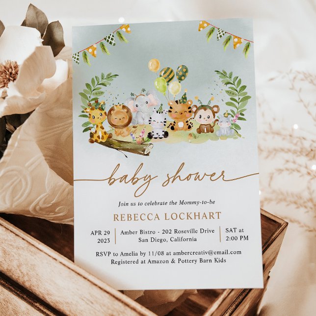 Jungle Safari Party Boy Baby shower Invitation (Créateur téléchargé)