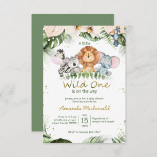 Jungle safari sauvage un baby shower Invitation