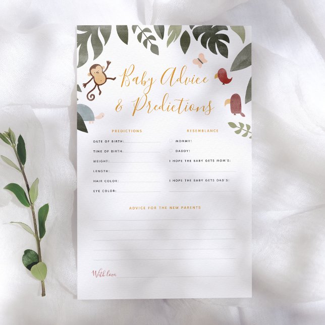 Jungle Storybook Baby Predictions & Conseils Jeu (Créateur téléchargé)