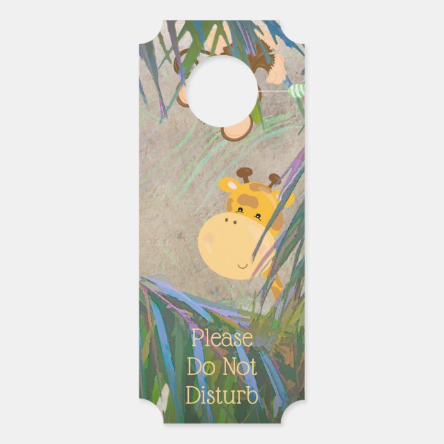 Jungle Thème Custom Text Affichette de porte de ch (Dos)
