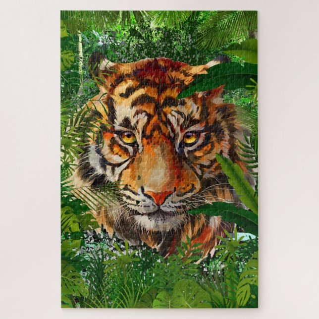 Jungle Tiger Puzzle | Colorful Tiger Puzzle  (Vertical)