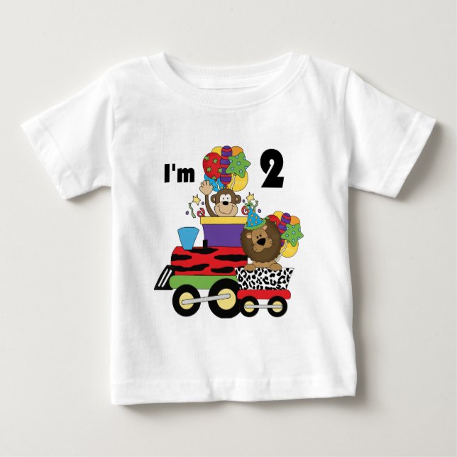 Jungle Train 2e anniversaire T-shirts et cadeaux (Devant)