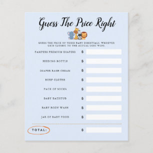 Jungle Wild Un Baby shower Jeu Devinez Le Prix