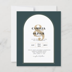 JUNIPER Green Gold Wedding INVITE QR Code moderne