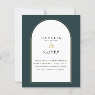 JUNIPER Green Gold Wedding INVITE QR Code moderne