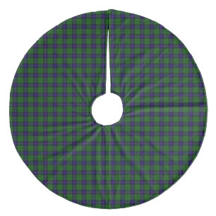 Jupon De Sapin En Molleton Armstrong tartan bleu et vert plaid