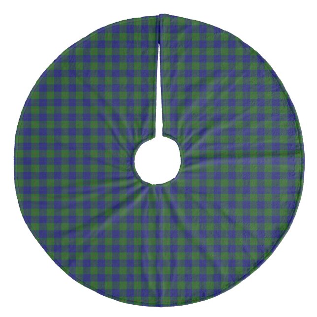 Jupon De Sapin En Molleton Barclay tartan bleu vert plaid (Devant)