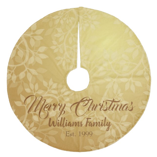 Jupon De Sapin En Molleton Belle conception de la vigne feuille d'or (Devant)