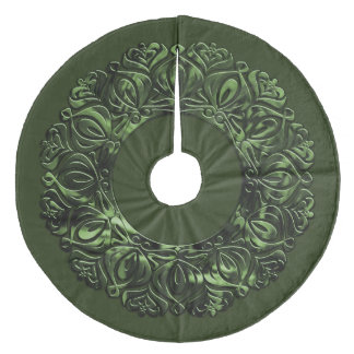 Jupon De Sapin En Molleton Bordure en filigrane nacré vert avec n'importe que