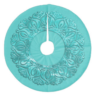 Jupon De Sapin En Molleton Bordure en Filigrane Perlé Turquoise avec n'import