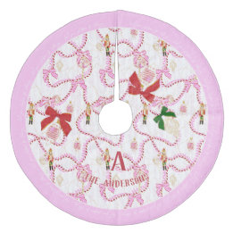 Jupon De Sapin En Molleton Casse-noisette rose ludique Monogramme Canne à suc