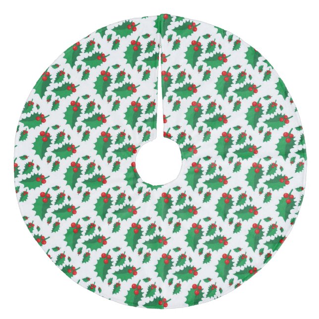 Jupon De Sapin En Molleton Christmas Holly (Devant)