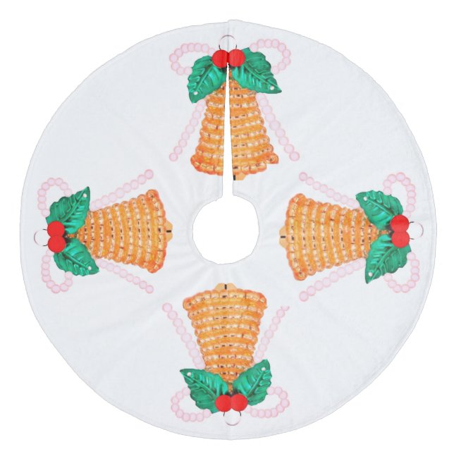 Jupon De Sapin En Molleton Cloches et jupe Holly Tree (Devant)