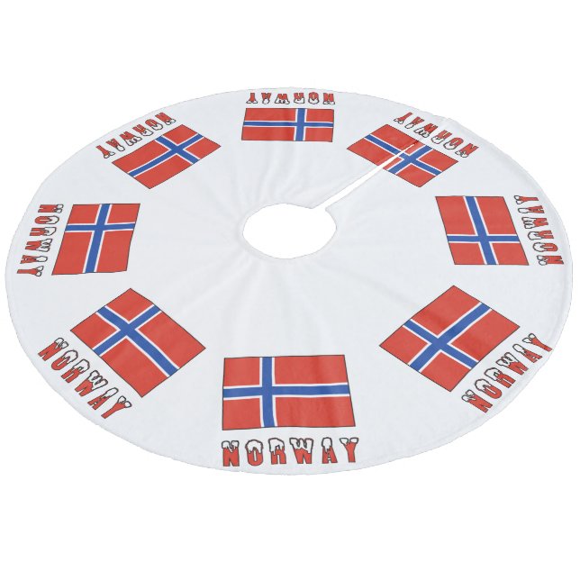 Jupon De Sapin En Molleton Drapeau norvégien avec la Norvège (Angle)