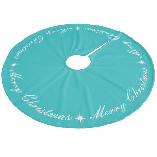 Jupon De Sapin En Molleton Élégant Joyeux Robins de Noël Oeuf Turquoise