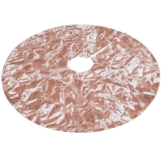 Jupon De Sapin En Molleton Elégant Rose rustique Gold Shimmer Motif Noël (Angle)