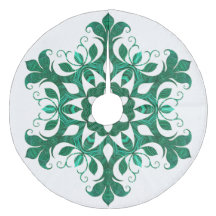 Fleur De Fleur De Neige Verte Motif Sur Blanc