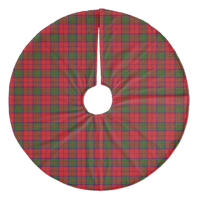 Jupon De Sapin En Molleton Grant tartan rouge vert plaid (Devant)