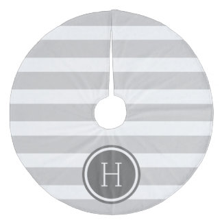 Jupon De Sapin En Molleton Gris et rayures de preppy de charbon Monogramme