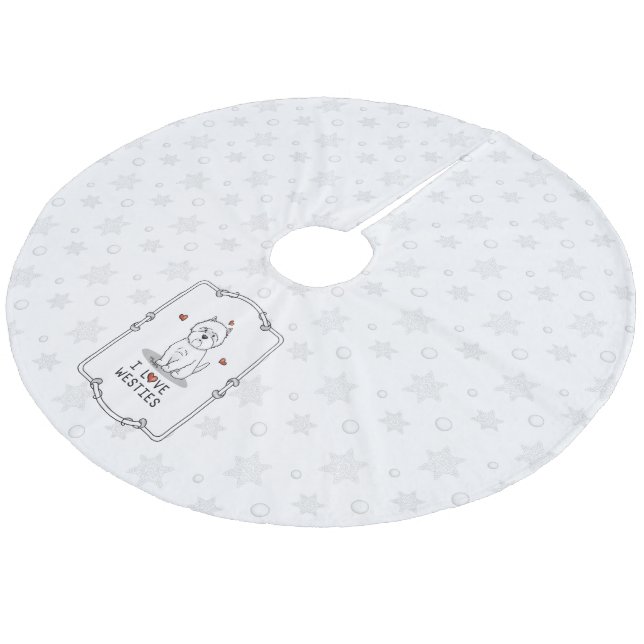 Jupon De Sapin En Molleton I Love Westies - West Highland White Terriers (Angle)