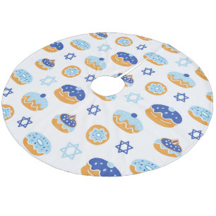 Jupon De Sapin En Molleton Jelly Donut et Star of David Hanoukka
