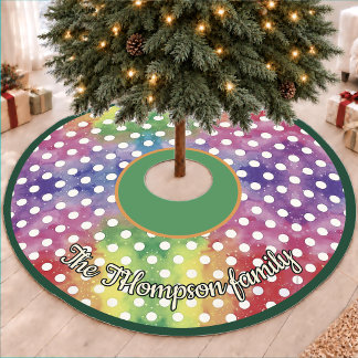 Jupon De Sapin En Molleton Jolie couleur vive et colorée à pois de Noël en mo