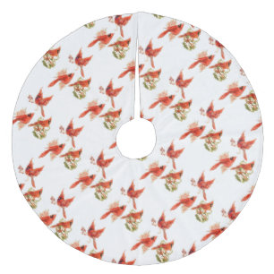 Jupon De Sapin En Molleton Joyeuse jupe d'arbre de Noël/Cardinaux
