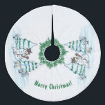 Jupon De Sapin En Molleton Joyeux Noël ! Snowman avec chat et chiot<br><div class="desc">Joyeux Noël ! Snowman avec chat et chiot - petit chien ~~~ dessin au crayon de couleur par Krisi ArtKSZP ~~~ Catégorie du magasin >>> Joyeux Noël pour enfants >>>> Snowman avec chat et chiot</div>