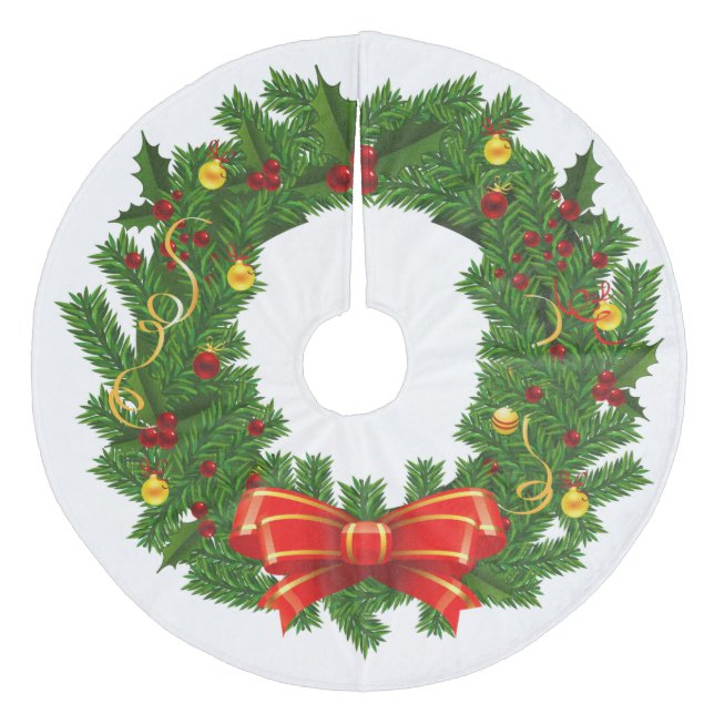 Jupon De Sapin En Molleton Jupe d'arbre de Noël/couronne (Devant)