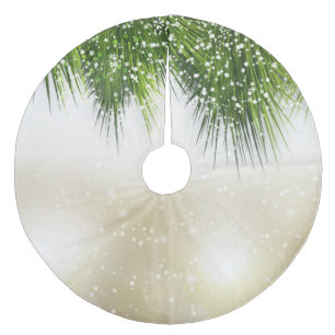 Jupon De Sapin En Molleton Jupe d'arbre de Noël/flocons de neige et pin