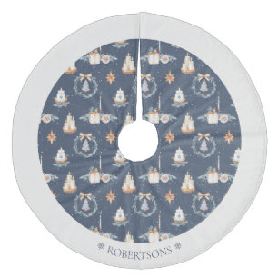 Jupon De Sapin En Molleton Jupe de Noël personnalisée avec nom de famille