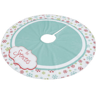 Jupon De Sapin En Molleton Jupe personnalisée d'arbre de Noël de flocon de