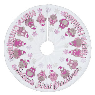 Jupon De Sapin En Molleton La première Père Noël rétro de bébé doit votre nom